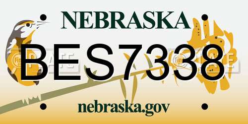 BES7338 Nebraska License Plate