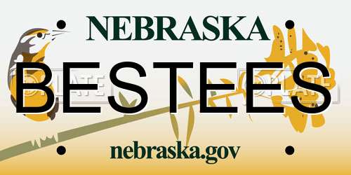 BESTEES Nebraska License Plate