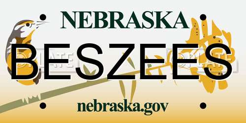 BESZEES Nebraska License Plate