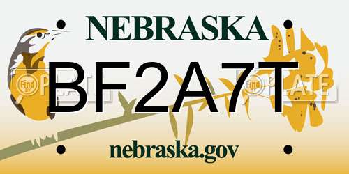 BF2A7T Nebraska License Plate