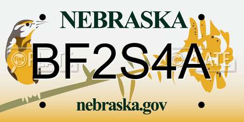 BF2S4A Nebraska License Plate