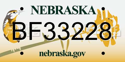 BF33228 Nebraska License Plate
