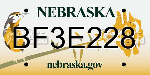 BF3E228 Nebraska License Plate