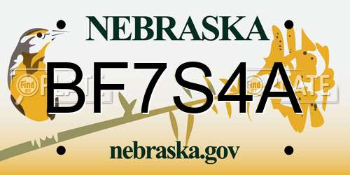 BF7S4A Nebraska License Plate