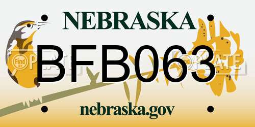 BFB063 Nebraska License Plate