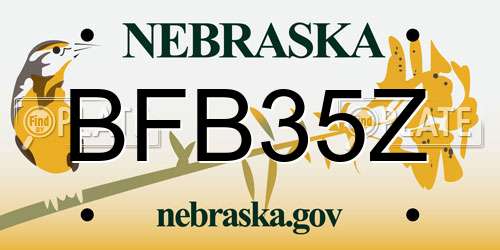 BFB35Z Nebraska License Plate