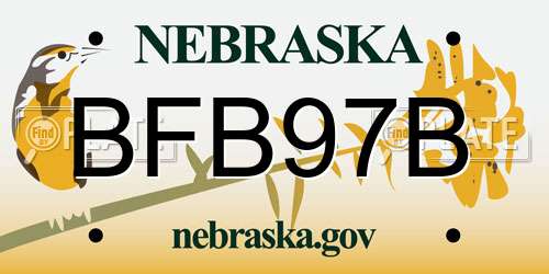 BFB97B Nebraska License Plate