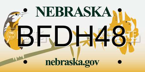 BFDH48 Nebraska License Plate