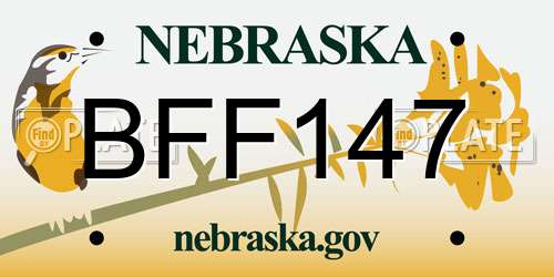 BFF147 Nebraska License Plate