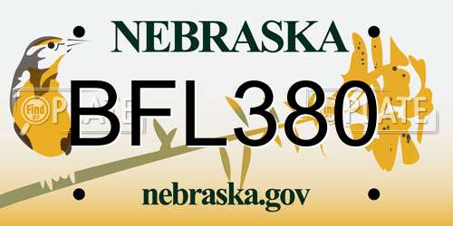 BFL380 Nebraska License Plate