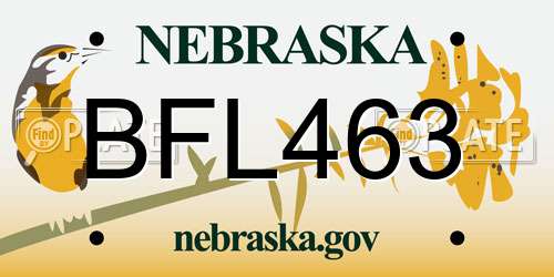 BFL463 Nebraska License Plate