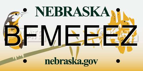 BFMEEEZ Nebraska License Plate