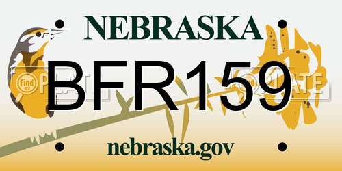 BFR159 Nebraska License Plate