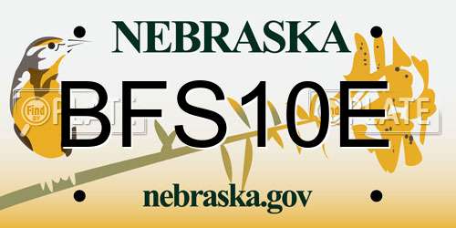 BFS10E Nebraska License Plate