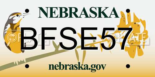 BFSE57 Nebraska License Plate