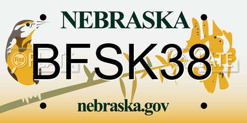 BFSK38 Nebraska License Plate