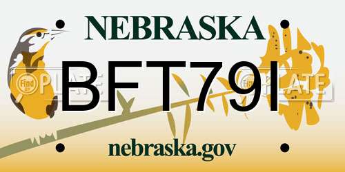 BFT79I Nebraska License Plate