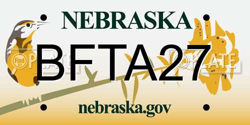 BFTA27 Nebraska License Plate