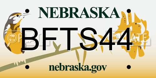 BFTS44 Nebraska License Plate