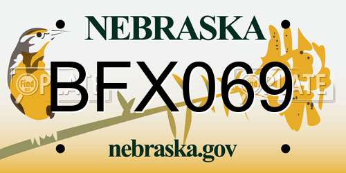 BFX069 Nebraska License Plate