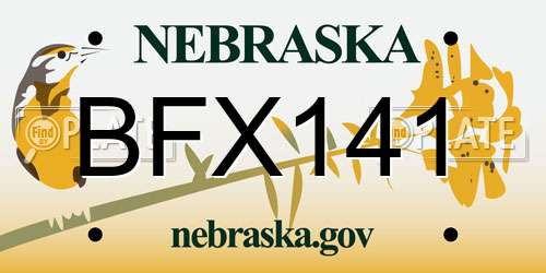 BFX141 Nebraska License Plate