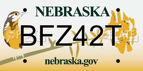BFZ42T Nebraska License Plate