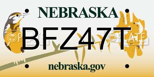 BFZ47T Nebraska License Plate