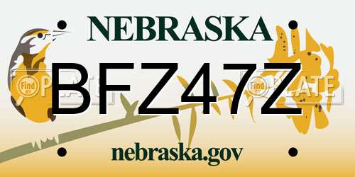 BFZ47Z Nebraska License Plate