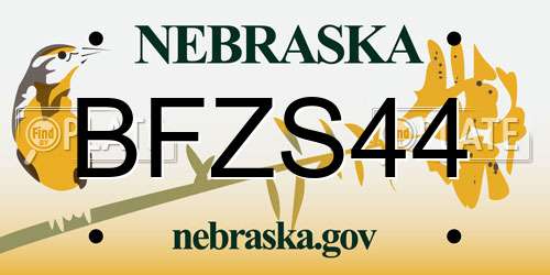 BFZS44 Nebraska License Plate