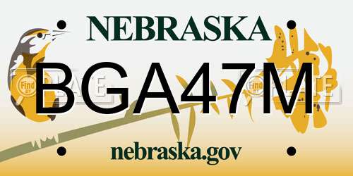 BGA47M Nebraska License Plate