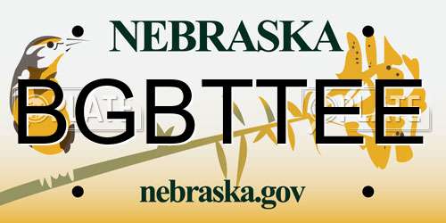 BGBTTEE Nebraska License Plate