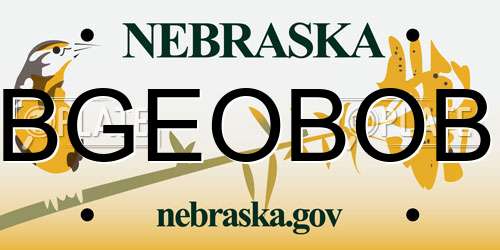 BGEOBOB Nebraska License Plate