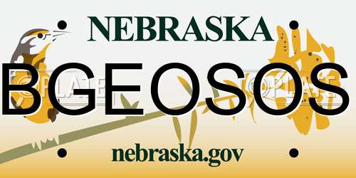 BGEOSOS Nebraska License Plate