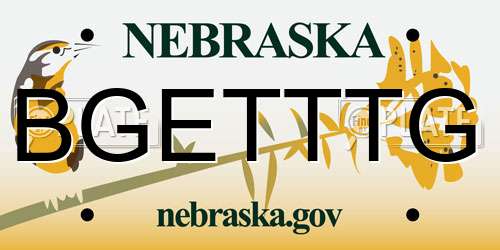BGETTTG Nebraska License Plate