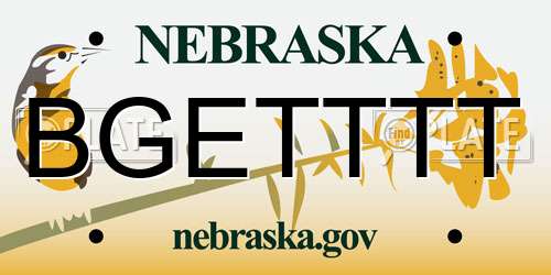 BGETTTT Nebraska License Plate