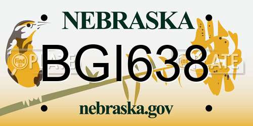 BGI638 Nebraska License Plate