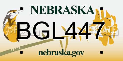 BGL447 Nebraska License Plate