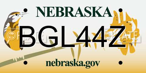 BGL44Z Nebraska License Plate