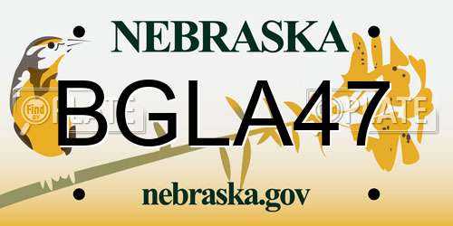 BGLA47 Nebraska License Plate