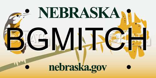 BGMITCH Nebraska License Plate