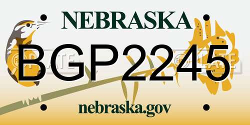 BGP2245 Nebraska License Plate