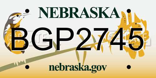 BGP2745 Nebraska License Plate