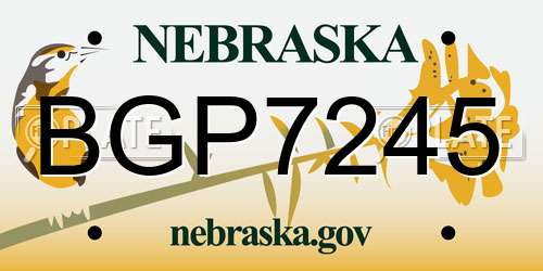 BGP7245 Nebraska License Plate