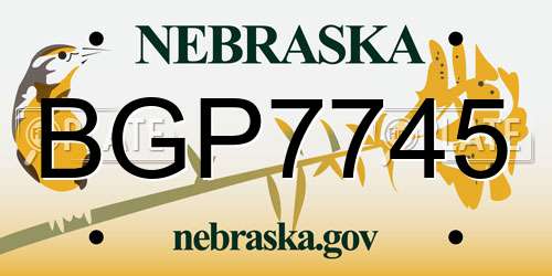BGP7745 Nebraska License Plate