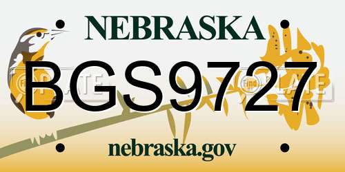 BGS9727 Nebraska License Plate