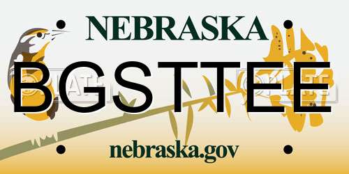 BGSTTEE Nebraska License Plate