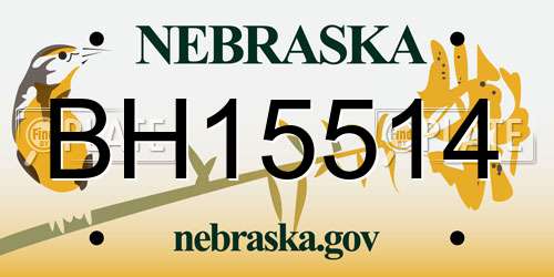 BH15514 Nebraska License Plate