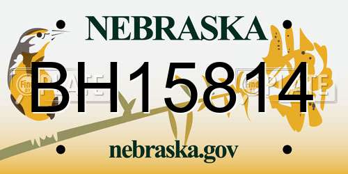 BH15814 Nebraska License Plate