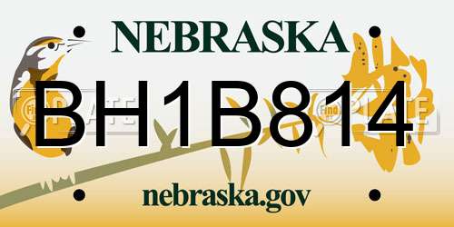 BH1B814 Nebraska License Plate