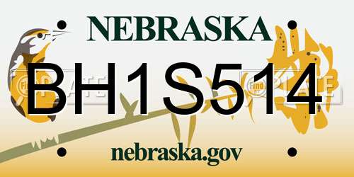 BH1S514 Nebraska License Plate